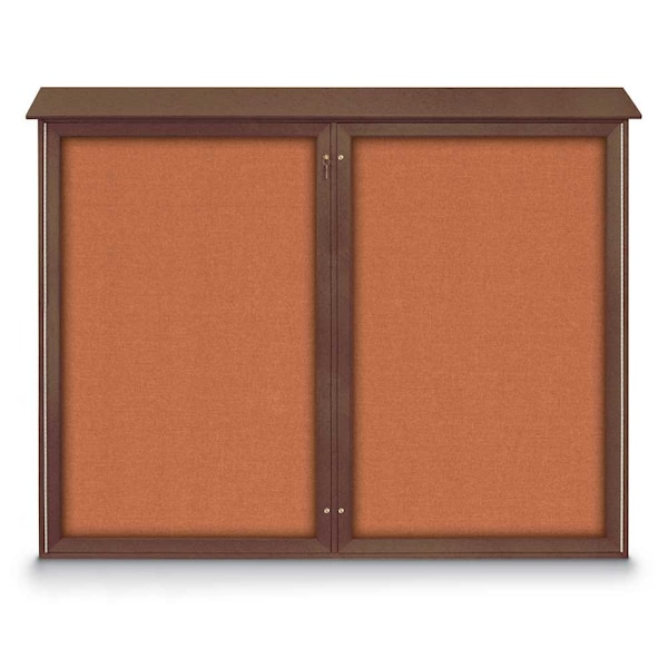United Visual Products Single Door Enclosed Indoor Letterboard UV1124-BRONZE-BARBLU - main